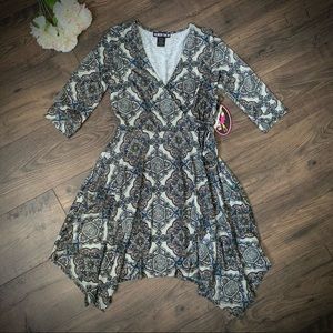 Paper Doll faux wrap dress small NWT